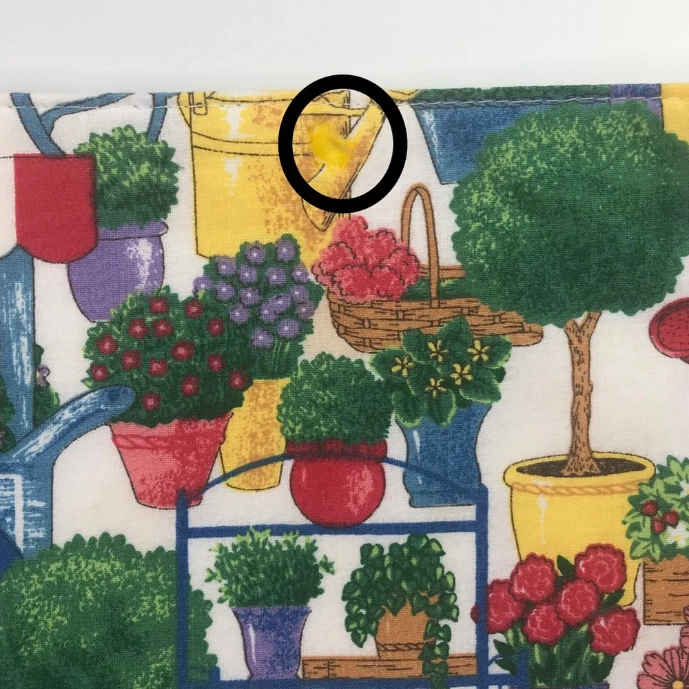 4 Vintage Colorful French Flowers Cart Cloth Placemats Farmhouse Provence FLAWS